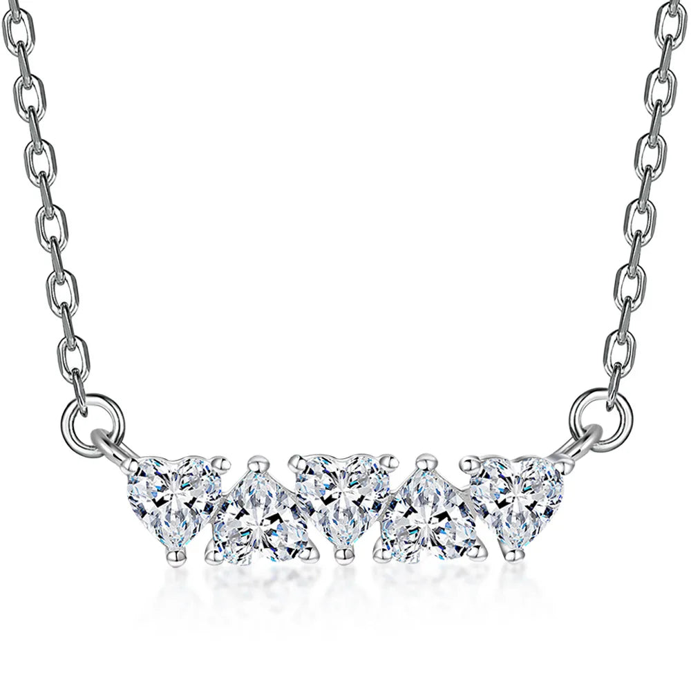 Collar tipo gargantilla de plata de ley 925 de MuShan Jewelry, cadena con diamantes HCD, regalo de aniversario, regalo del Día de la Madre, collares de joyería para mujer
