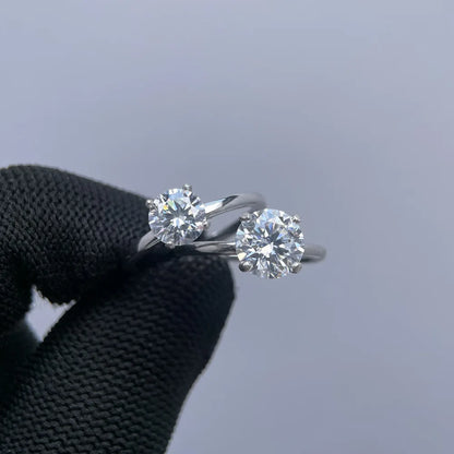 MuShan Luxury Jewelry 925 Sterling Silver Ring VVS Moissanite Minimalist Ring Ladies 18K Gold Plated MST Patent Jewellery