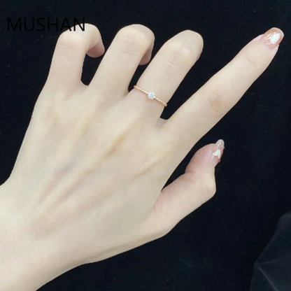 MUSHAN Luxury Custom 14K 18K Gold Rings Band Jewelry With Moissanite Diamond Lab Grown Gemstones Diamond Wedding Ring For Women