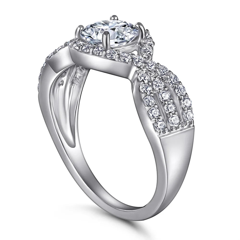 Bague de mariage MuShan Jewelry en argent sterling 925, diamant haute teneur en carbone, cadeau de Saint-Valentin, bague pour femme plaquée or, bijouterie fine