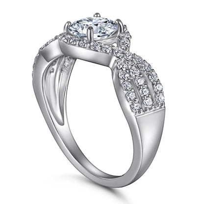 Bague de mariage MuShan Jewelry en argent sterling 925, diamant haute teneur en carbone, cadeau de Saint-Valentin, bague pour femme plaquée or, bijouterie fine