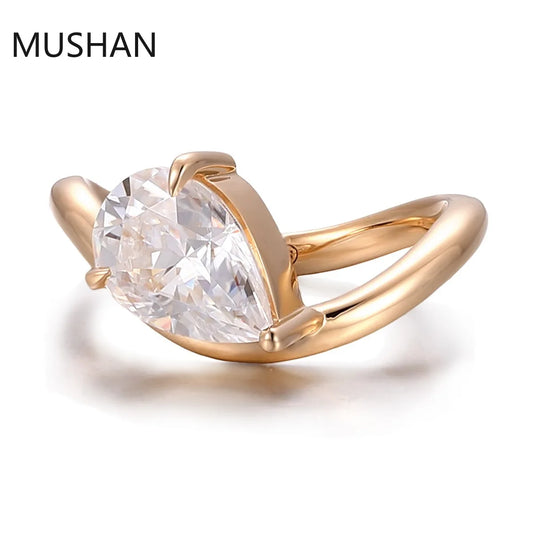 MUSHAN Luxury Custom 14K 18K Gold Rings Band Jewelry With Moissanite Diamond Lab Grown Gemstones Diamond Wedding Ring For Women