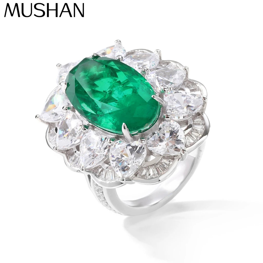 MuShan Jewelry 925 Sterling Silver Romantic Engagement Ring 5A Cubic Zirconia  Women Rings Bands Anniversary  Women Gift