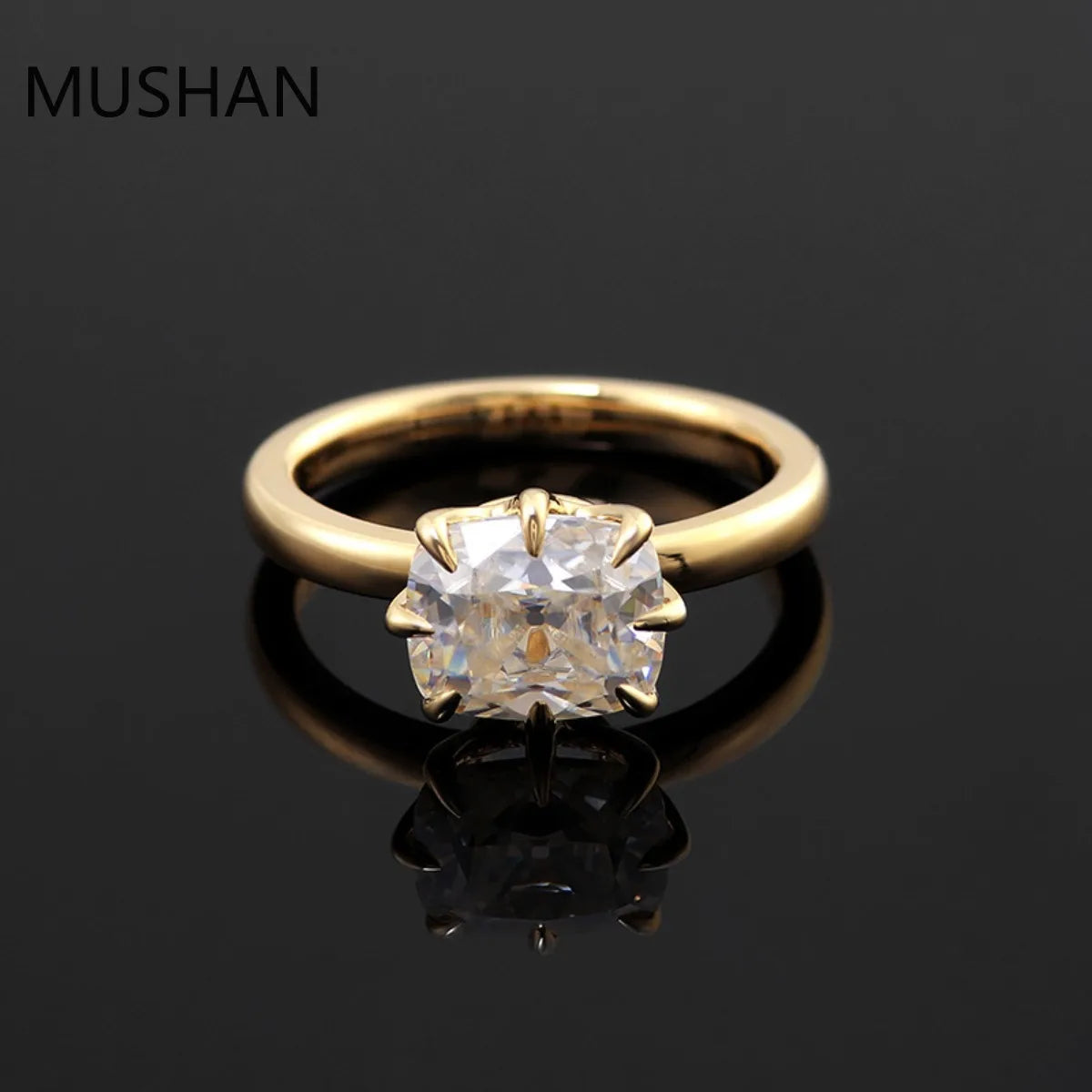MUSHAN Luxury Custom 14K 18K Gold Rings Band Jewelry With Moissanite Diamond Lab Grown Gemstones Diamond Wedding Ring For Women