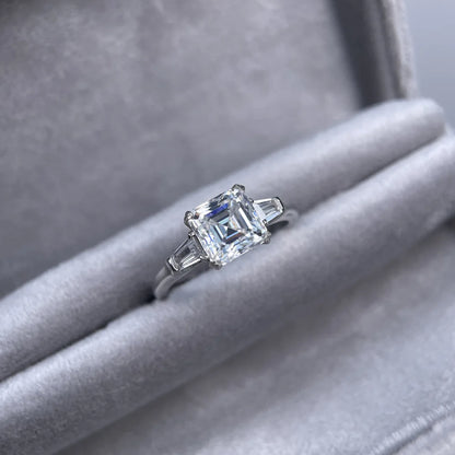 MUSHAN Luxury Jewelry 925 Sterling Silver Ring Moissanite Sparkling Ring for Women 18K Gold Plated MST Patent Fine Rings