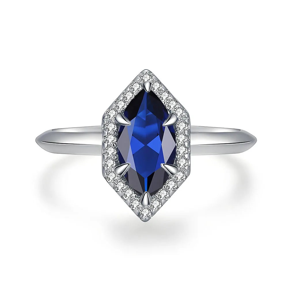 Bague en argent sterling 925 de la marque MuShan, sertie de pierres précieuses roses, bleues et vertes, plaquée rhodium, idéale pour les anniversaires, les mariages et les occasions spéciales.