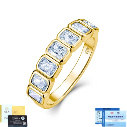 Bague en argent sterling 925 MUSHAN Luxury Jewelry pour femme, alliance avec diamant moissanite couleur D et émeraude, certifiée GRA, bijou raffiné