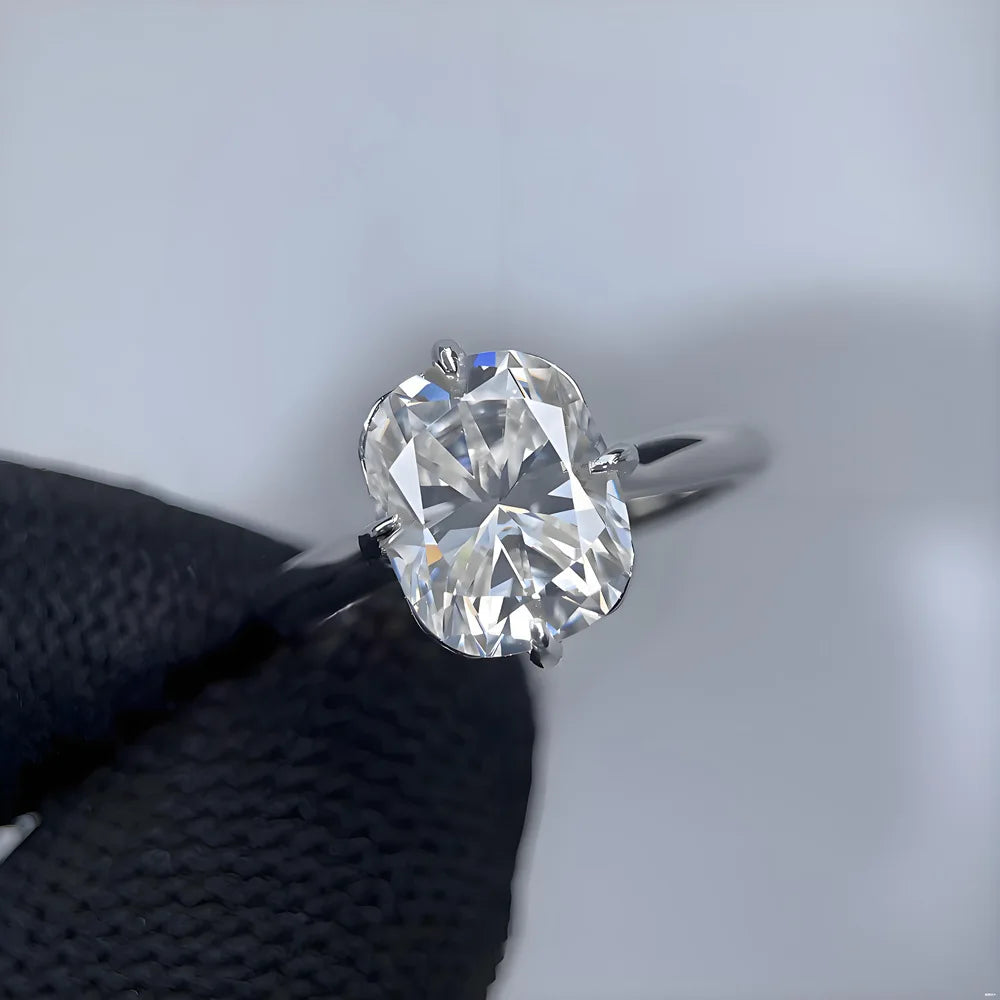 Bague MUSHAN Luxury Jewelry en argent sterling 925, diamant moissanite taille coussin de 4 carats (8x10 mm), plaquée rhodium, pour femme