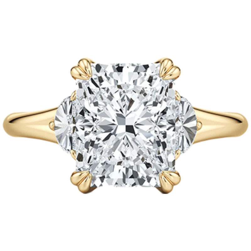 MUSHAN Custom Jewelry 925 Sterling Silver Ring Moissanite D Color VVS Luxury Oval Radiant 925 Sterling Silver Rings Diamond