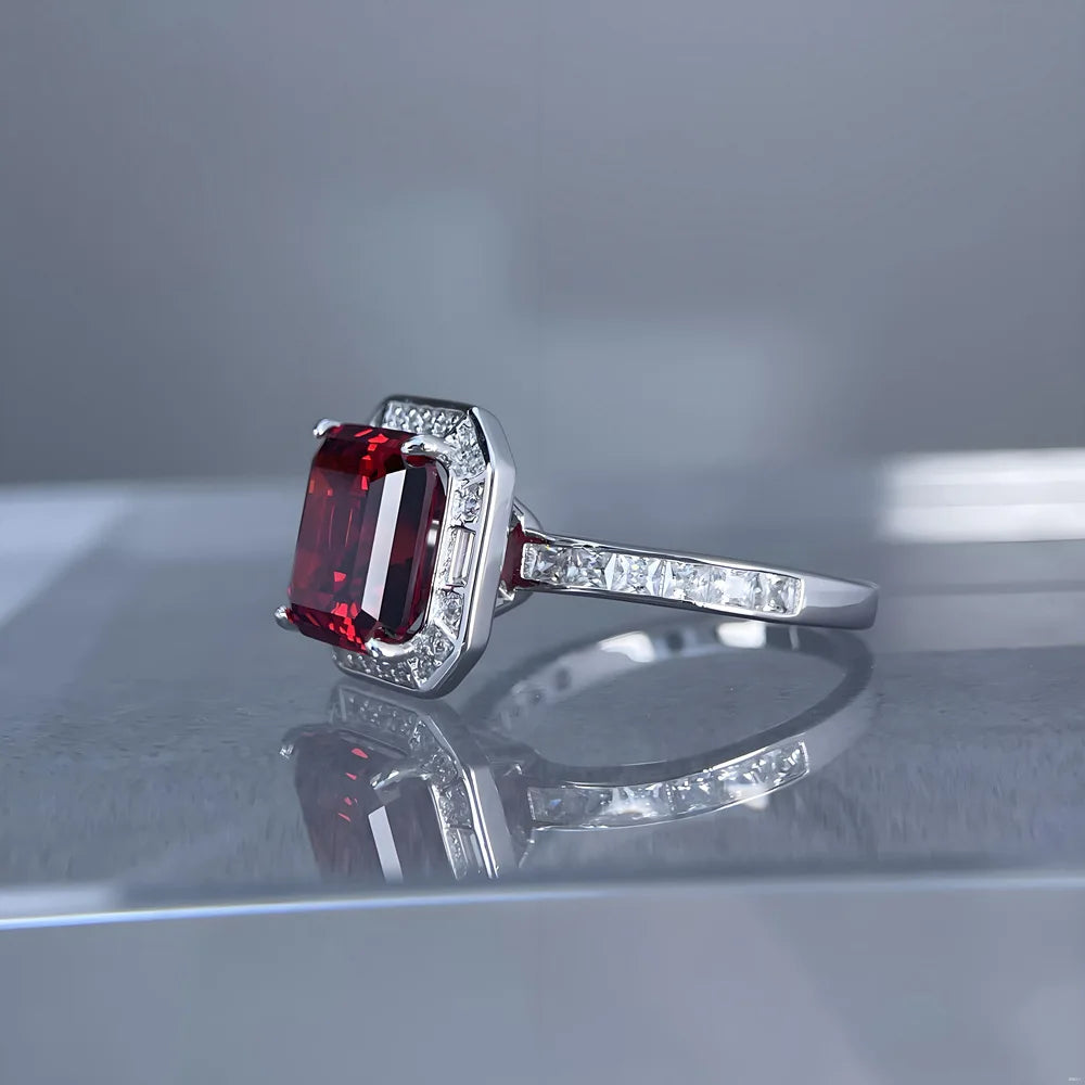 Anillo de boda de plata de ley 925 MuShan Jewelry, anillo con diamante de alto carbono, regalo de cumpleaños, regalo para damas de honor, anillos para mujer, joyería fina