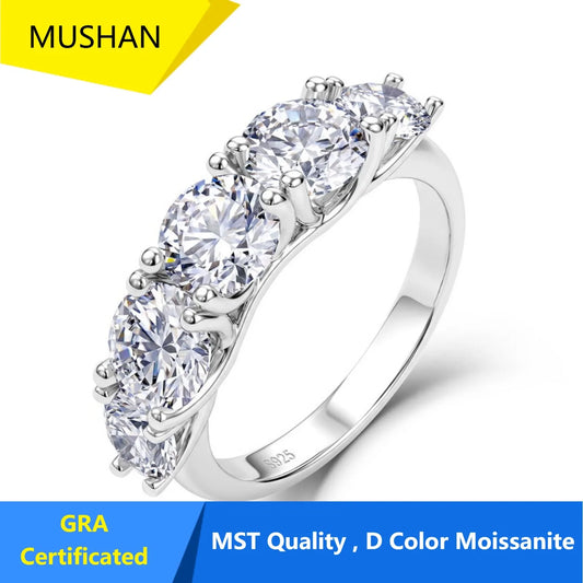 MUHAN Luxury Jewelry  925 Sterling Silver Ring Wedding Band  Women GRA Certificate Moissanite Diamond Rings D Color Fine Jewelry