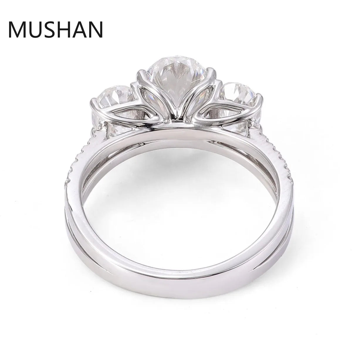 MUSHAN Luxury Custom 14K 18K Gold Rings Band Jewelry With Moissanite Diamond Lab Grown Gemstones Diamond Wedding Ring For Women