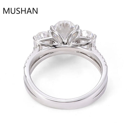 MUSHAN Luxury Custom 14K 18K Gold Rings Band Jewelry With Moissanite Diamond Lab Grown Gemstones Diamond Wedding Ring For Women