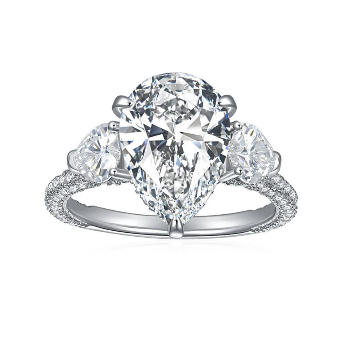 MUSHAN Luxury Jewelry 925 Sterling Silver Ring Band Women GRA Certificate Moissanite Diamond Emerald D Color Rings Fine Jewelry