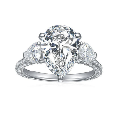 MUSHAN Luxury Jewelry 925 Sterling Silver Ring Band Women GRA Certificate Moissanite Diamond Emerald D Color Rings Fine Jewelry