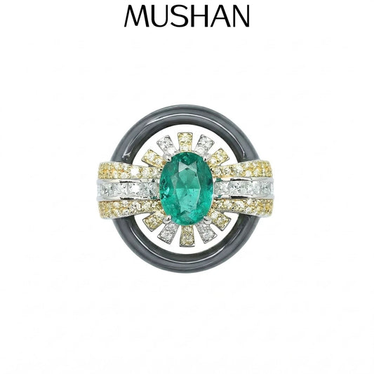 MuShan Jewelry 925 Sterling Silver Ring 5A CZ Gemstones High Carbon Gemstones Designer 925 Sterling Silver Rings Accessories