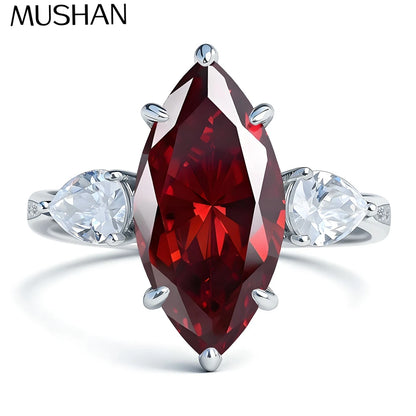 Bague de mariage MuShan Jewelry en argent sterling 925 avec diamant à haute teneur en carbone, cadeau pour la fête des mères, cadeau pour fille, bagues pour femmes, bijoux fins