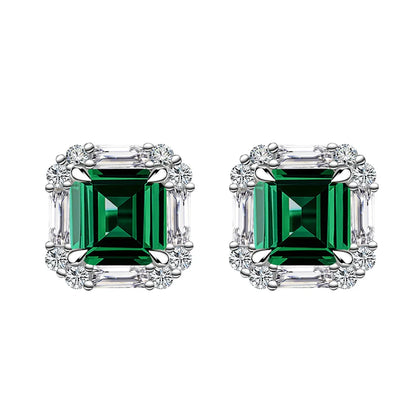 MUSHAN Brand Jewelry 2023 New 6*6mm Asche Square Sugar Stud Earrings For Women S925 Pure Silver Ear Jewelry Fashionable
