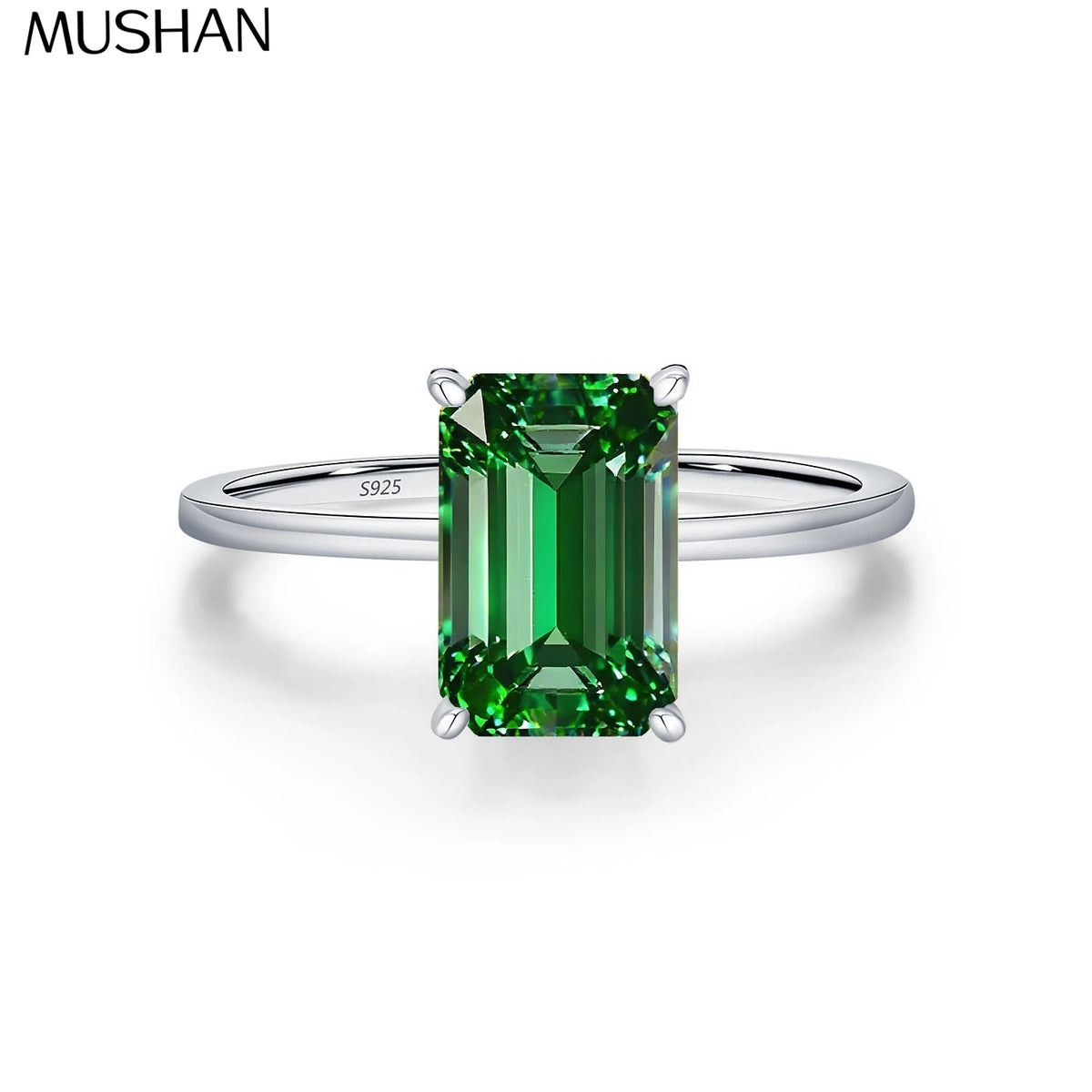 MuShan Designer Jewelry 925 Sterling Silver Ring Pink Yellow Blue Green Gemstones Rings Band for Women 18K Gold Plated Rings