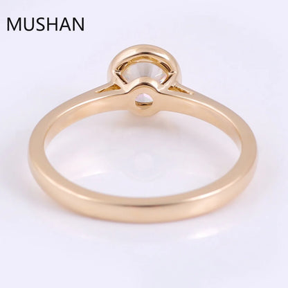 MUSHAN Luxury Custom 14K 18K Gold Rings Band Jewelry With Moissanite Diamond Lab Grown Gemstones Diamond Wedding Ring For Women