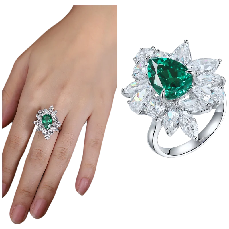 Bague de fiançailles MUSHAN en argent sterling 925 avec émeraude rouge de laboratoire ronde pour femme, plaqué or 18 carats, cadeau d'anniversaire