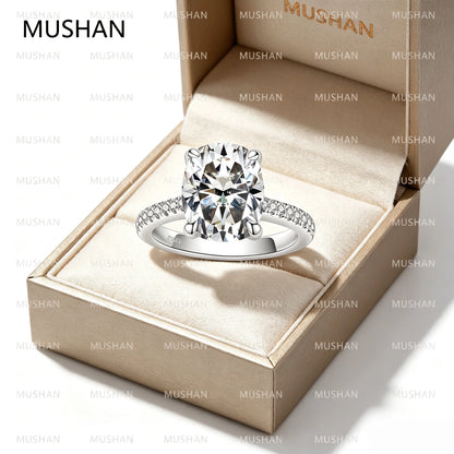 Anillo de compromiso de plata de ley 925 de MUHAN Luxury Jewelry, alianza de boda, anillo de diamante de moissanita con certificado GRA para mujer, color D, joyería fina