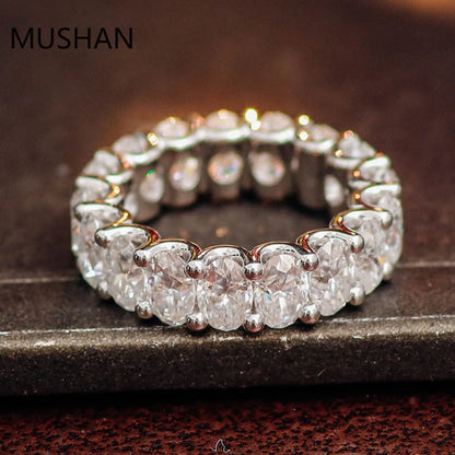 MUSHAN Luxury Custom 14K 18K Gold Rings Band Jewelry With Moissanite Diamond Lab Grown Gemstones Diamond Wedding Ring For Women
