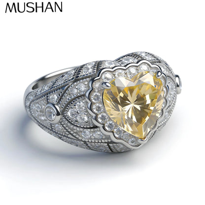 MuShan Jewelry 925 Sterling Silver Ring Wedding Band High Carbon Diamond Modern Style Minimalist Style Women Rings Fine Jewelry