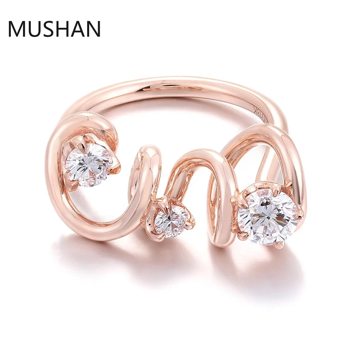 MUSHAN Luxury Custom 14K 18K Gold Rings Band Jewelry With Moissanite Diamond Lab Grown Gemstones Diamond Wedding Ring For Women