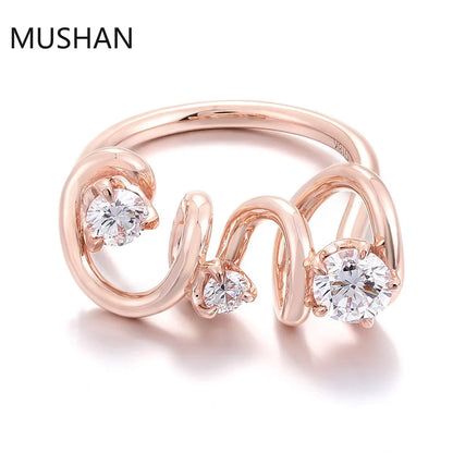 MUSHAN Luxury Custom 14K 18K Gold Rings Band Jewelry With Moissanite Diamond Lab Grown Gemstones Diamond Wedding Ring For Women