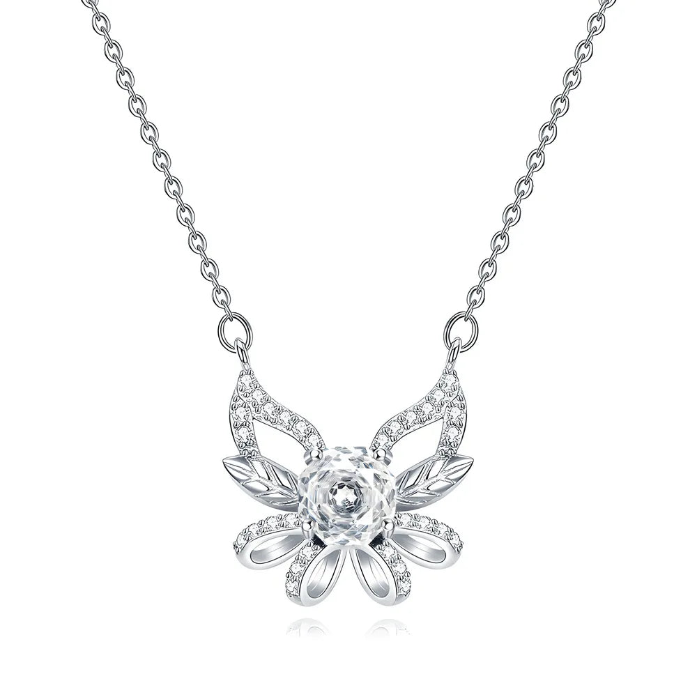 MuShan Jewelry 925 Sterling Silver Necklace Pendant Chain HCD Diamonds Timeless Style Best Friend Gift Women Necklaces Jewelry
