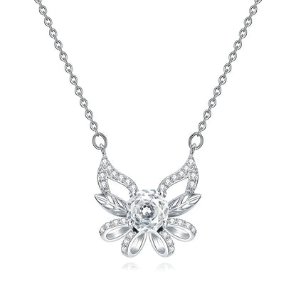 MuShan Jewelry 925 Sterling Silver Necklace Pendant Chain HCD Diamonds Timeless Style Best Friend Gift Women Necklaces Jewelry
