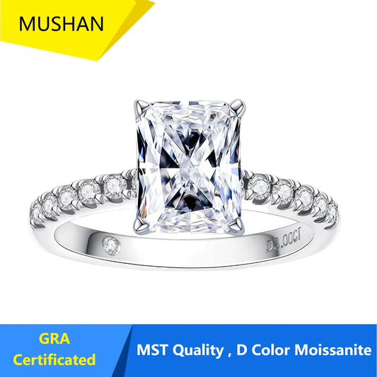 MUHAN Luxury Jewelry  925 terling ilver Ring Wedding Band  Women GRA Certificated Moissanite Diamond Rings D Color Fine Jewelry