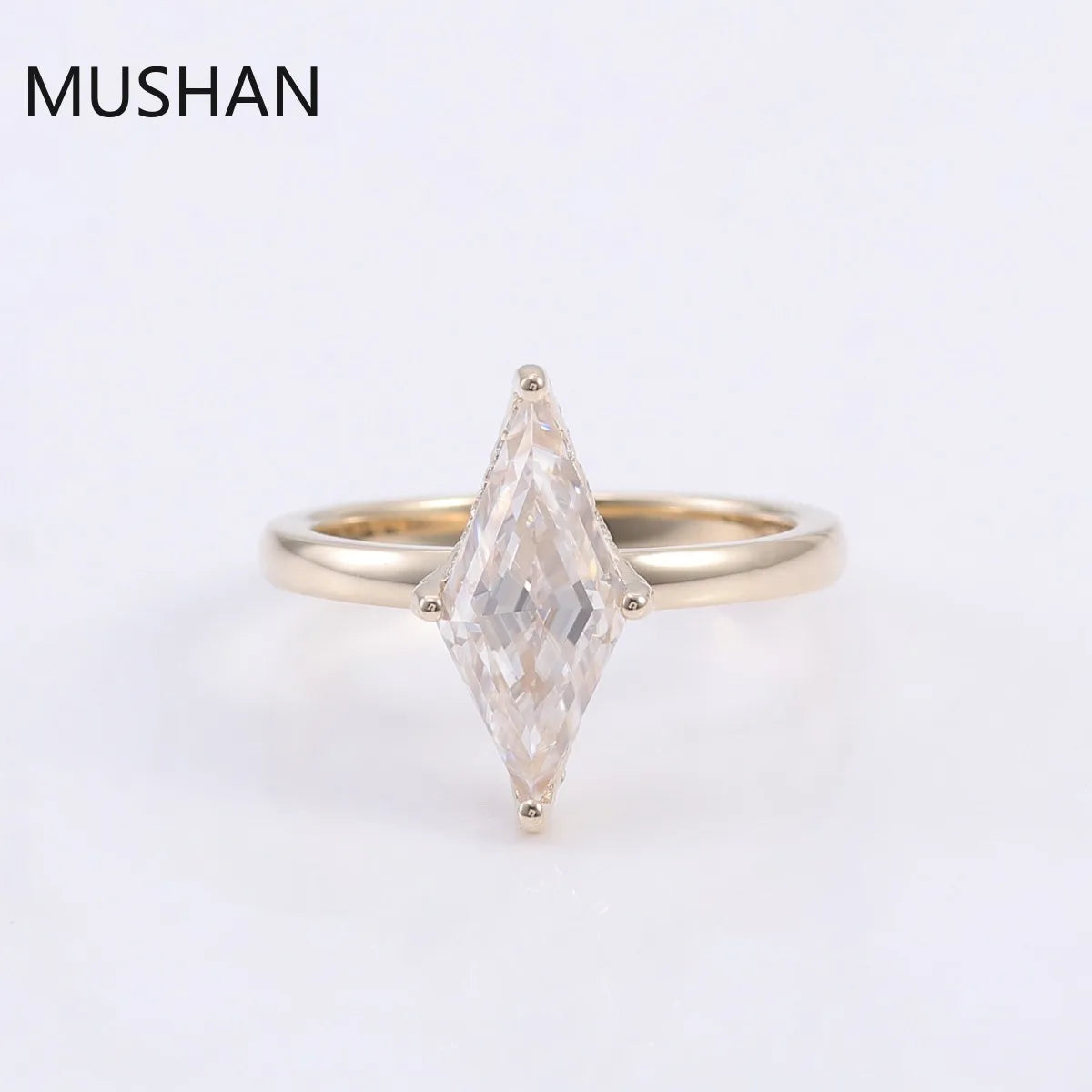 MUSHAN Luxury Custom 14K 18K Gold Rings Band Jewelry With Moissanite Diamond Lab Grown Gemstones Diamond Wedding Ring For Women