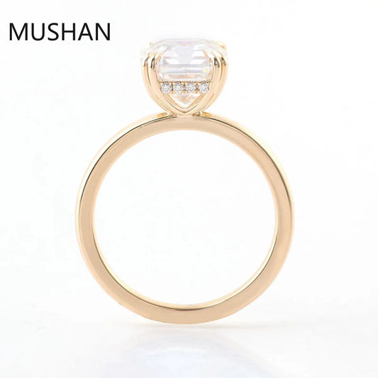 MUSHAN Luxury Custom 14K 18K Gold Rings Band Jewelry With Moissanite Diamond Lab Grown Gemstones Diamond Wedding Ring For Women