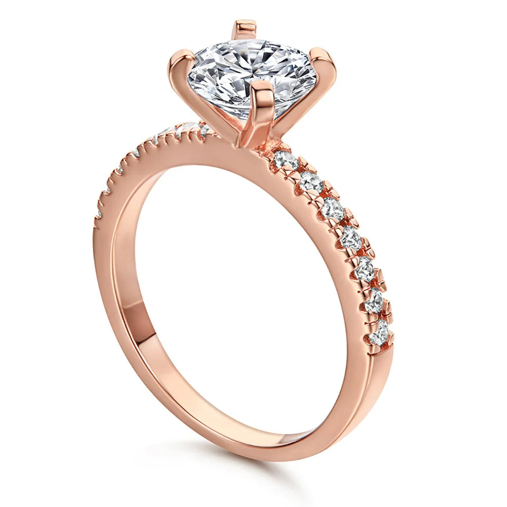 Anillo de plata de ley 925 marca MuShan con circonita de grado 5A, corazón para compromiso para ella, joyería fina bañada en oro de 18 quilates