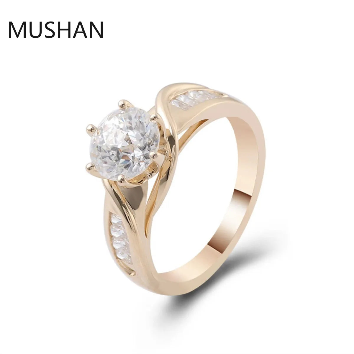 MUSHAN Luxury Custom 14K 18K Gold Rings Band Jewelry With Moissanite Diamond Lab Grown Gemstones Diamond Wedding Ring For Women