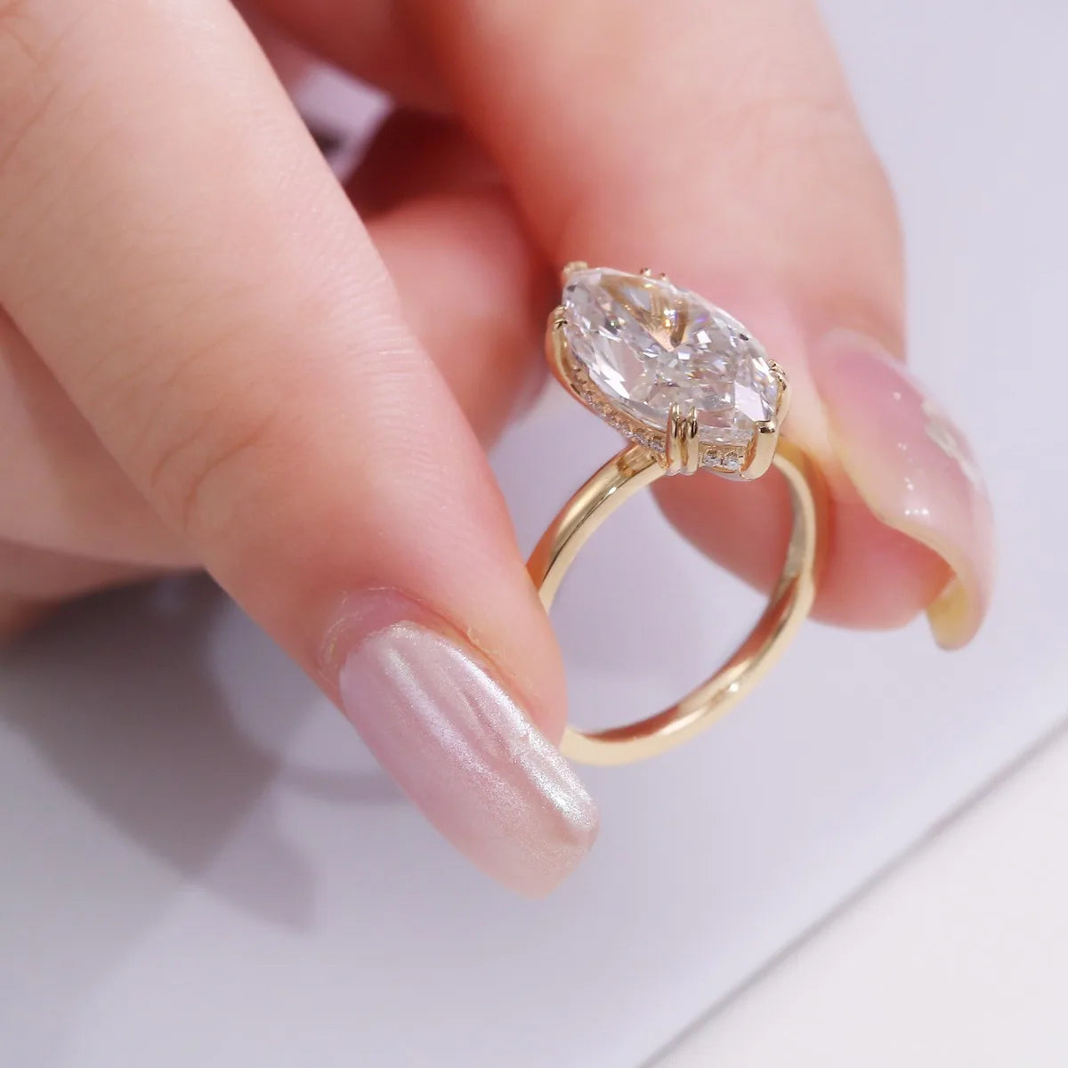 MUSHAN Luxury Custom 14K 18K Gold Rings Band Jewelry With Moissanite Diamond Lab Grown Gemstones Diamond Wedding Ring For Women