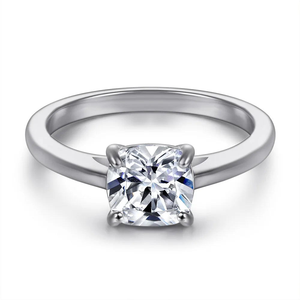 MuShan Jewelry 925 Sterling Silver Rings Bands Engagement Ring 5A Cubic Zirconia Valentine Timeless Anniversary  Women Gift