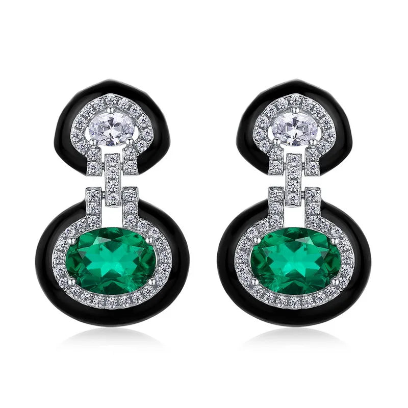 MuShan Jewelry 925 Sterling Silver Earrings Lab Grown Ruby Heart Evening Wear for Women 18K Gold Plated Anniversary Earrings