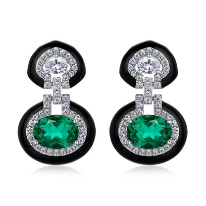 MuShan Jewelry 925 Sterling Silver Earrings Lab Grown Ruby Heart Evening Wear for Women 18K Gold Plated Anniversary Earrings