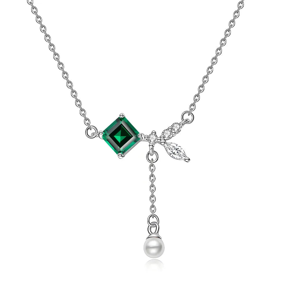 MuShan Jewelry 925 Sterling Silver Necklace Pendant Chain HCD Gemstones Vintage Style Best Friend Gift Women Necklaces Jewelry