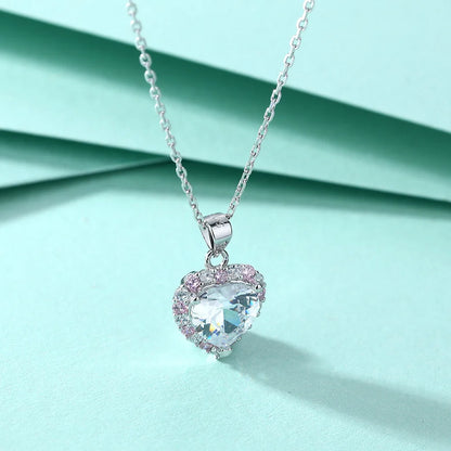 Collar de plata de ley 925 marca MuShan con circonita 5A, clásico para boda, para prometida, colgante de joyería premium bañado en oro de 18K