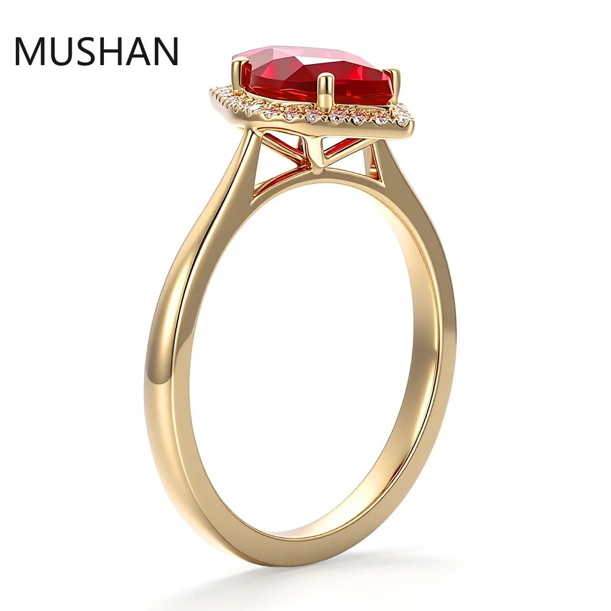 MUSHAN Luxury Custom 14K 18K Gold Rings Band Jewelry With Moissanite Diamond Lab Grown Gemstones Diamond Wedding Ring For Women