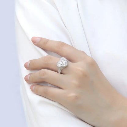 Anillo de plata de ley 925 MuShan Luxury Jewelry con circonita cúbica 5A en forma de pera, romántico, para prometida, joyería fina chapada en oro auténtico