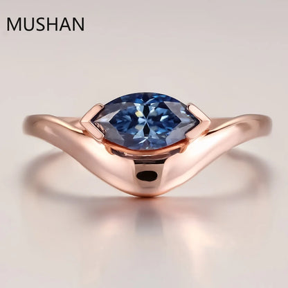 MUSHAN Luxury Custom 14K 18K Gold Rings Band Jewelry With Moissanite Diamond Lab Grown Gemstones Diamond Wedding Ring For Women