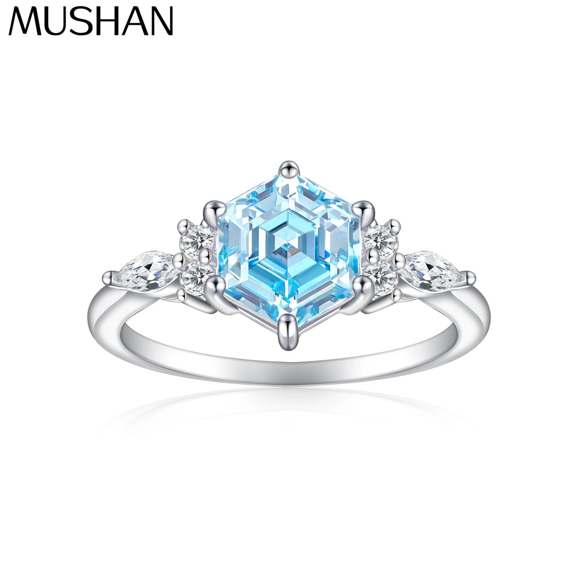 MuShan Jewelry 925 Sterling Silver Ring Wedding Band High Carbon Diamond Party Cocktail Bridal Shower Women Rings Fine Jewelry