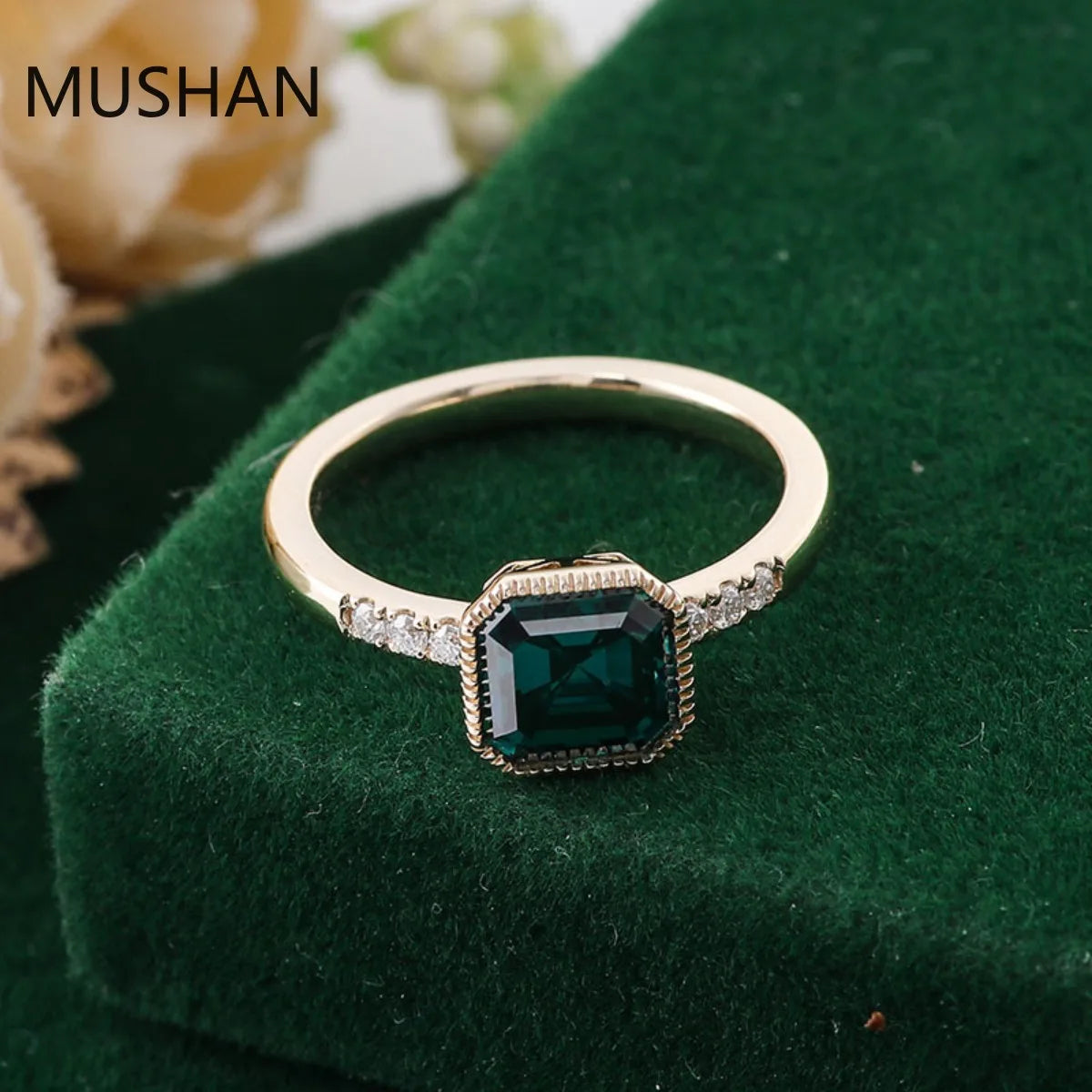 MUSHAN Luxury Custom 14K 18K Gold Rings Band Jewelry With Moissanite Diamond Lab Grown Gemstones Diamond Wedding Ring For Women