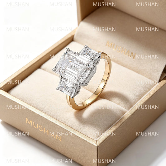 MUSHAN Luxury Custom 14K 18K Gold Rings Band Jewelry With Moissanite Diamond Lab Grown Gemstones Diamond Wedding Ring For Women