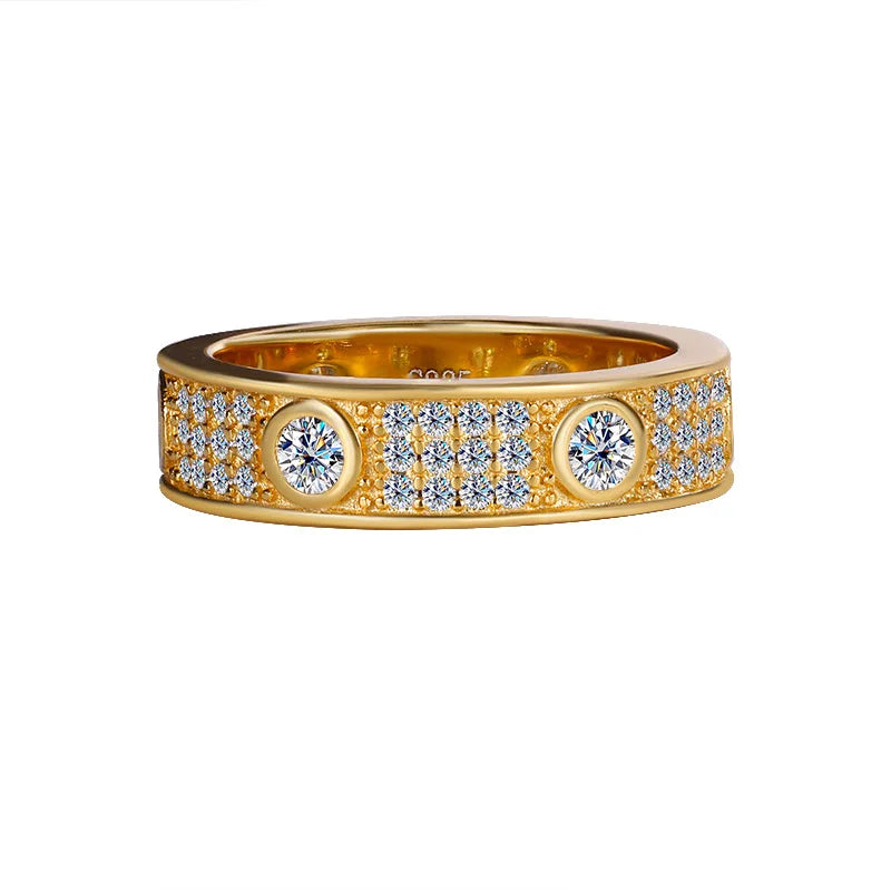 MuShan Designer Jewelry 925 Sterling Silver Ring VVS Moissanite Valentine Ring for Sister 18K Gold Plated MST Patent Jewellery
